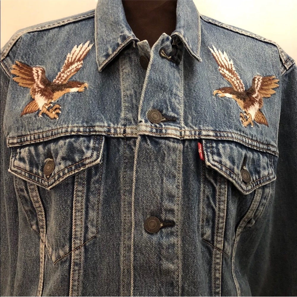 Levi's Blue Bomber Jacket with Dragon Embroidery - Picture 5 of 8